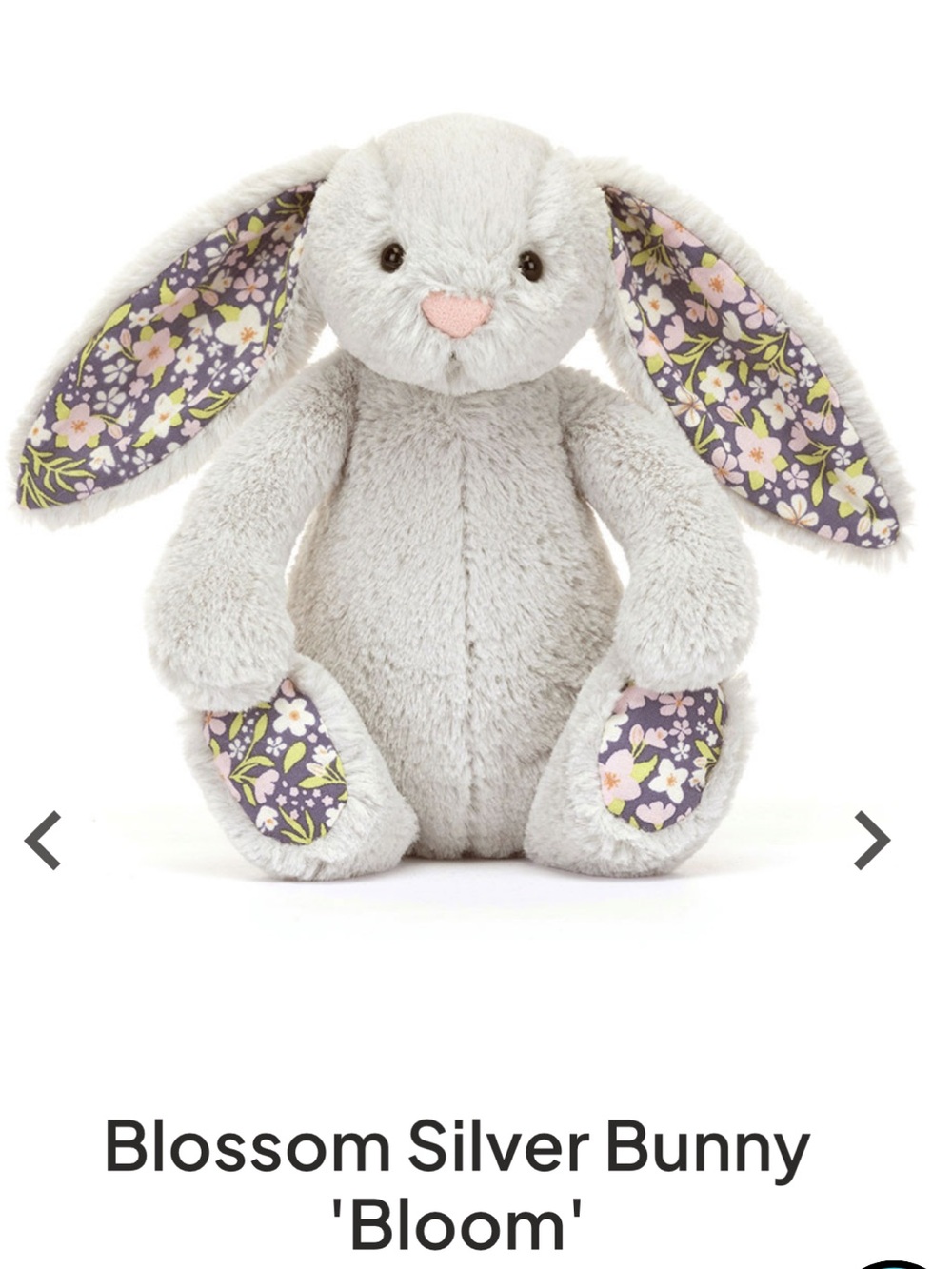 Jellycat Blossom Silver Bunny ‘Bloom’ Size Small